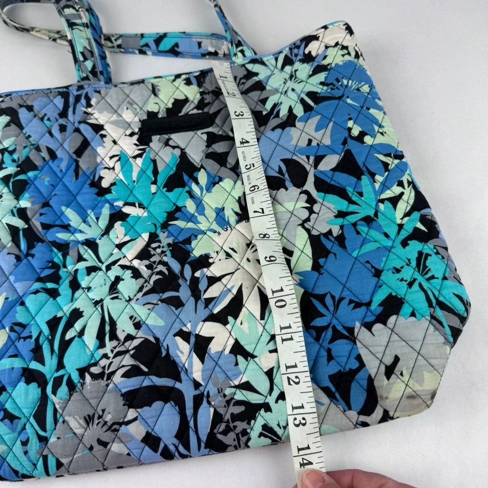 Vera Bradley Quilted Tote Shoulder Camo Floral Pattern Blue